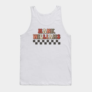 Hank Williams Checkered Retro Groovy Style Tank Top